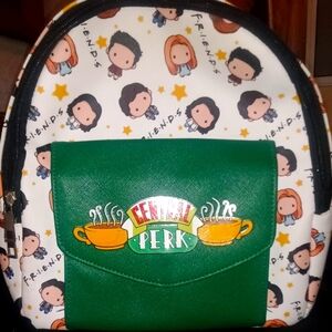 Warner Bros. Friends Central Perk Faux Leather Mini Backpack Multicolor EUC